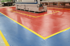 Epoxy coating and line marking on workshop floor